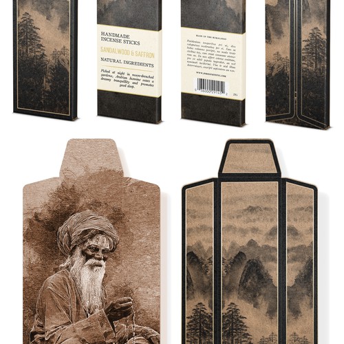 Mystical and elegant packaging for handmade natural incense Design by bcra