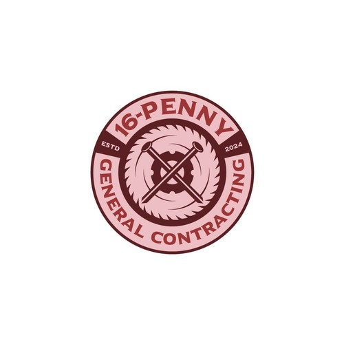 "16-Penny" Vintage Badge-Style Construction Logo Design by Arfian Huda