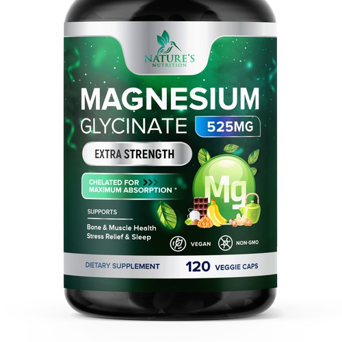 Natural Magnesium Glycinate Design needed for Nature's Nutrition Design by TUNSAY