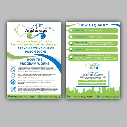 An engaging flyer for a prisoner reentry program Diseño de allMarv