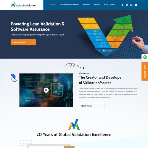 ValidationMaster Digital IV&V Website Re-Design Project Design by Udaan Technologies