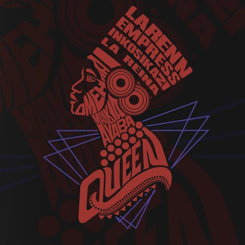 African Diaspora "QUEEN" Dialect T-Shirt Design Design by yuyunArts