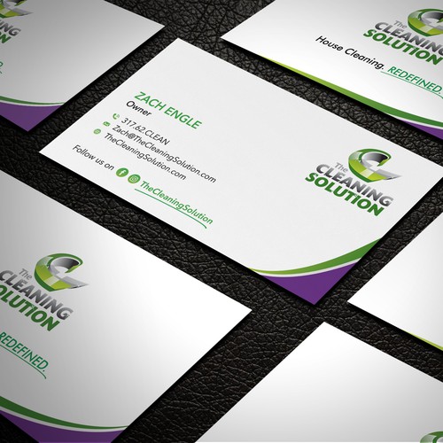 Attractive Business Card for Cleaning Company Design by conceptu