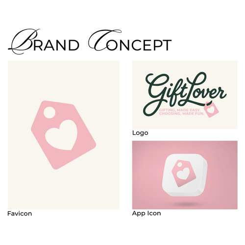 "GiftLover. "Gifting, made easy. Choosing, made fun."" winning Logo design