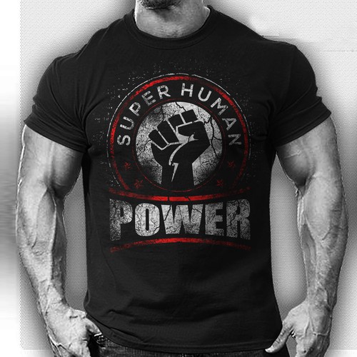 Fitness t-shirt design for super human power social brand, T-shirt  contest