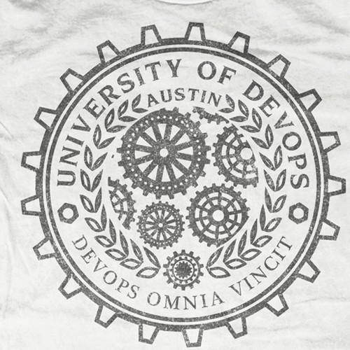 University themed shirt for DevOps Days Austin Réalisé par Simeo