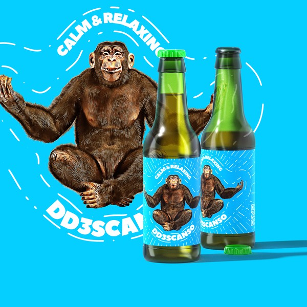 Design by Meln titled "relaxed but cool beer label"