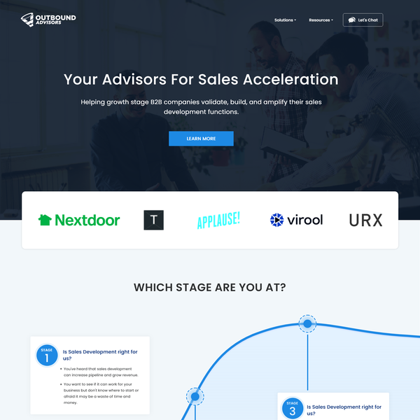 Design homepage for a sales consultancy