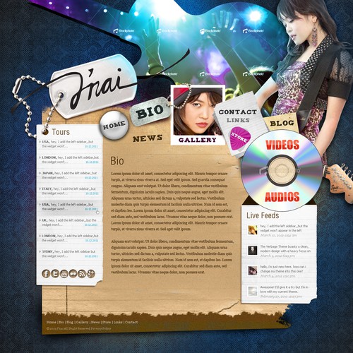 Design di Alternative Rock Artist  J'nai needs a website design di Ananya Roy