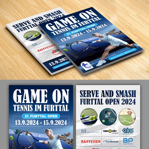 Aces & Action: Cool Flyer for a Tennis Tournament Design by websmartusa