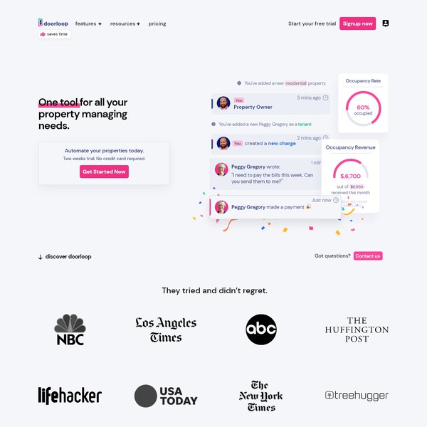 Design by Lumious Media titled "Doorloop Website Concept"