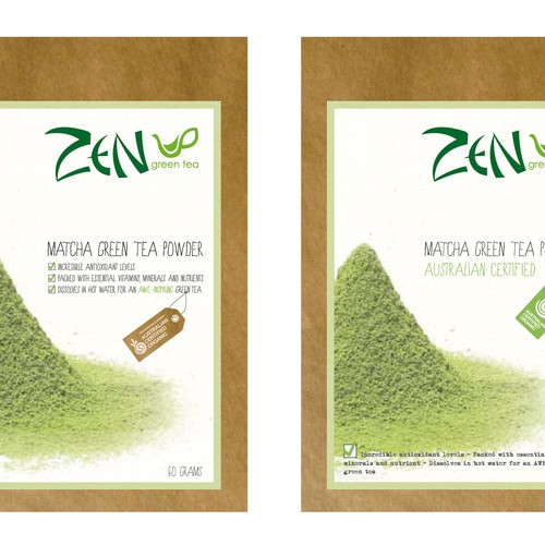 print or packaging design for Zen Green Tea Réalisé par Greta & Bruno