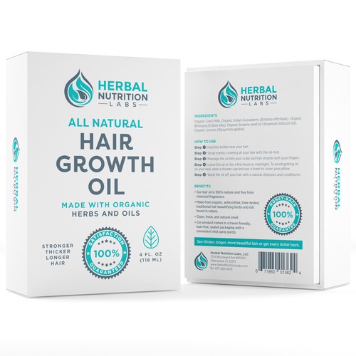 Natural, modern and stylish box design for hair growth oil | Product  packaging contest | 99designs