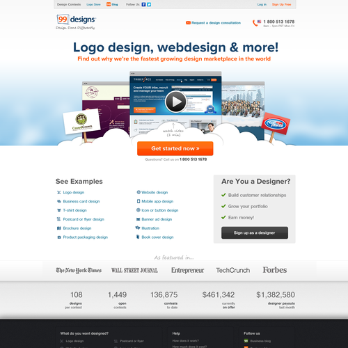 99designs Homepage Redesign Contest Design por chuknorris