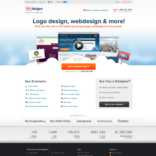 99designs Homepage Redesign Contest Ontwerp door chuknorris