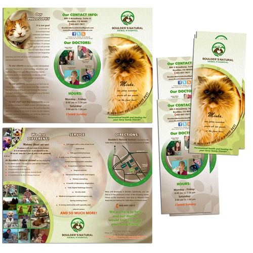 Help us re-brand Boulder's Natural Animal Hospital with a NEW BROCHURE!! デザイン by merack