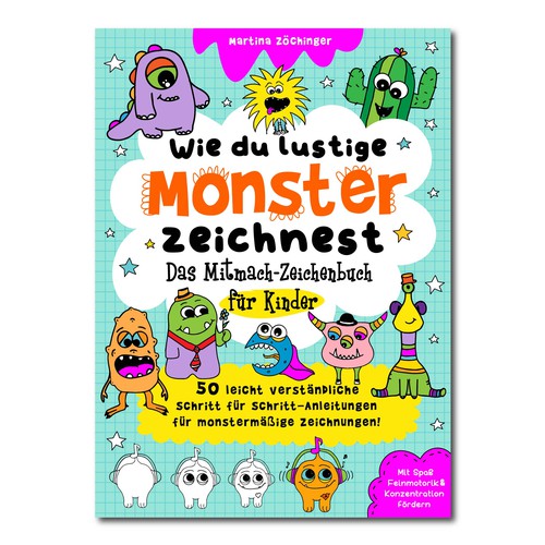 Design a cheerful cover for a monster drawing book for children Design by ALINAsINK