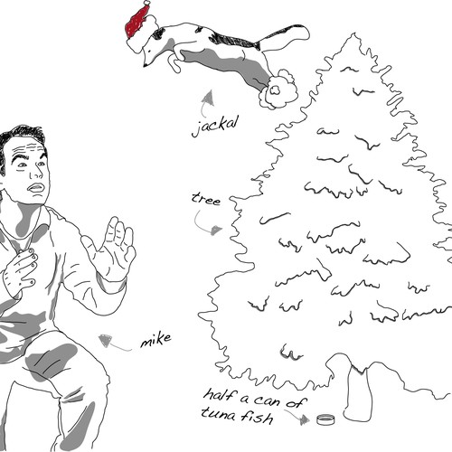 Mike Birbiglia’s “Sleepwalking Through Christmas” Card Design by matt bucceri