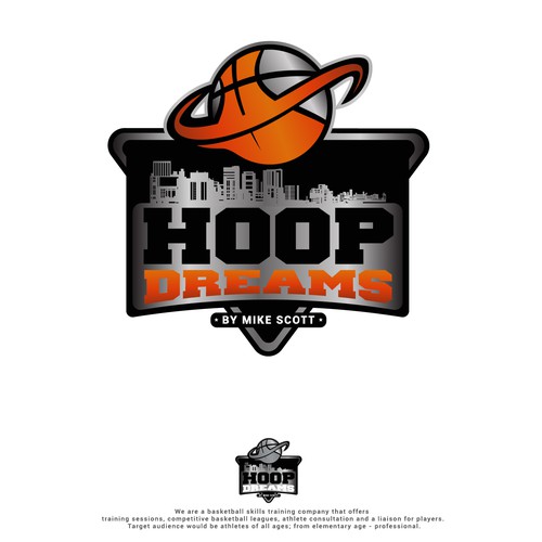 Create a sleek, athletic logo for Hoop Dreams by Mike Scott Design by Mark Takeuchi