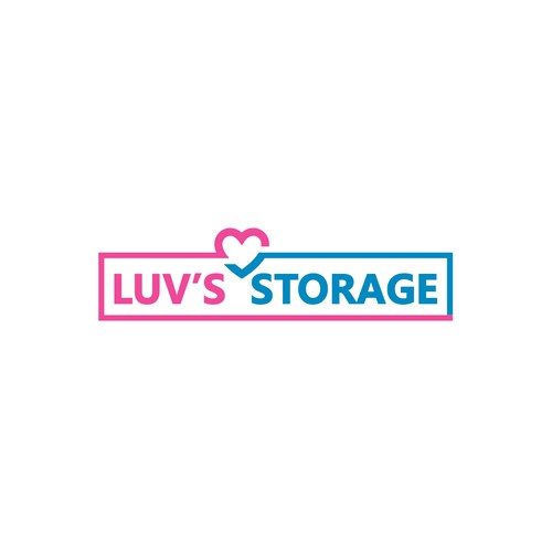 Luv’s Storage - modern logo with bright color Design by mami.studio