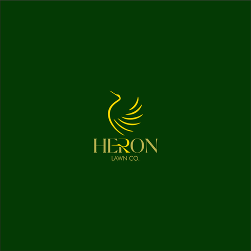 Modern Lawn Care Business with Heron Design by Winning entry