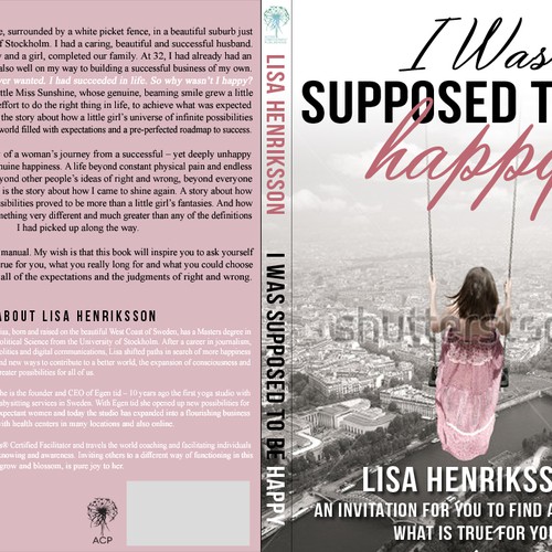"I was supposed to be happy" - Book cover for Swedish Self Help Icon Design by LSDdesign