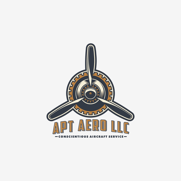 A classic themed logo for aircraft service.