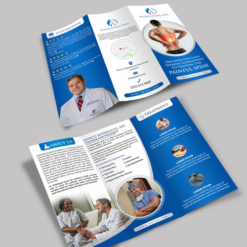 Design a innovative spine surgery practice trifold brochure Design by Schöpfer