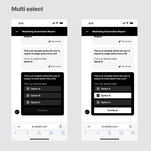 Web app design for a chat like survey with follow up designs Design by LiviuAMDI