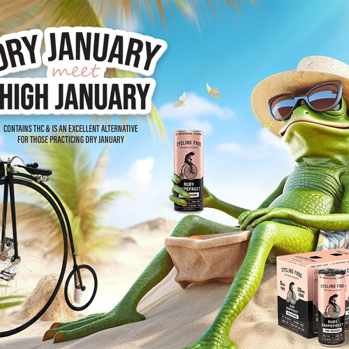 Create a 'Dry January meets High January' poster.  Have Fun, Be Creative, Open to all suggestions. Design by karundesigns