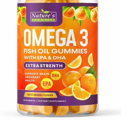 Tasty Omega 3 Fish Oil Gummies Design needed for Nature's Gummies Design by GenScythe