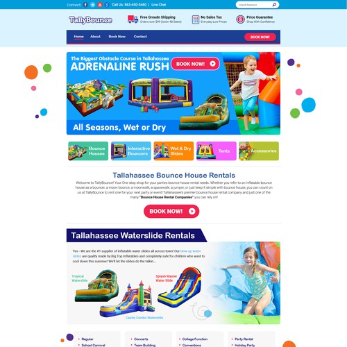 Bounce house business website WordPress theme design contest