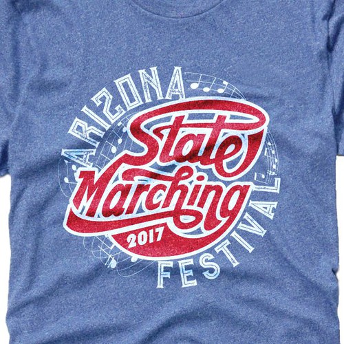 Design by S. Wadja titled "Marching Band Competition T-shirt Design.  Simple, Fun, Colorful"