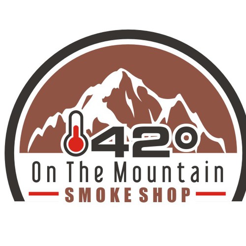 Create logo as the 42° is to look like 420 and then some mountains
and put "on the mountain" under smoke shop
 Design by dan.elco09