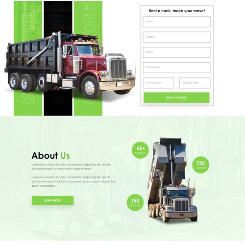 Trucking redesign of website Design by MercClass