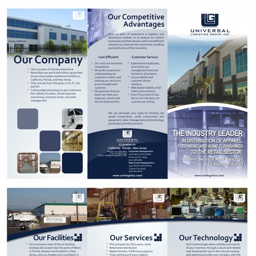 Create the next single-page advertising brochure for Universal Logistics Group Diseño de degowang