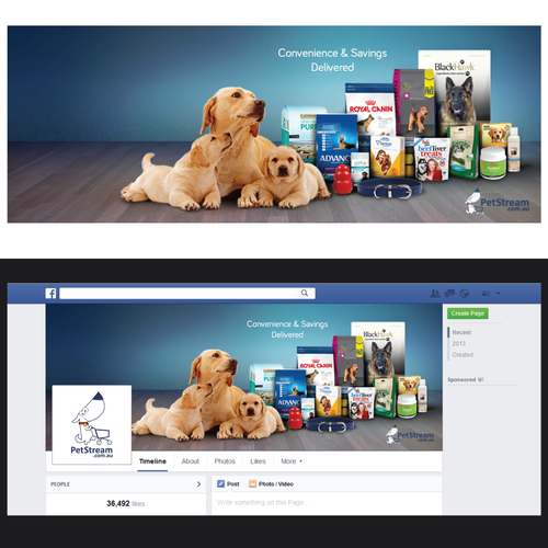 EASY facebook cover photo for an ONLINE PET STORE. Design by tbarua