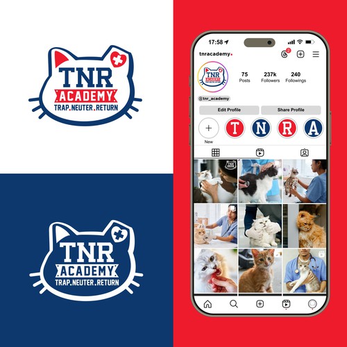 Calling all cat lovers! Design an online TNR (Trap-Neuter-Return) Academy logo and save cats! Design by Hochbaum