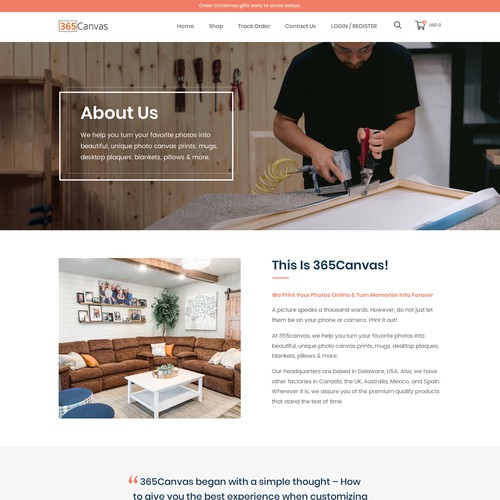 About US page design 365Canvas Réalisé par Greentec ✿