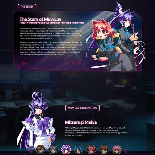 Create a Homepage Design for Japanese Visual Novel Muv-Luv! Design by Floating Baron