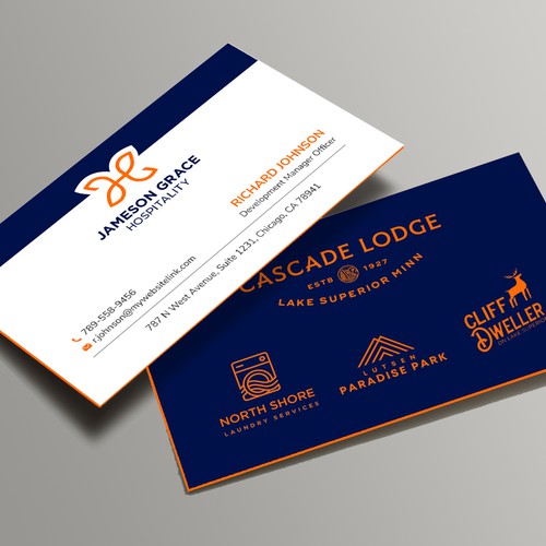 Design Create a modern and clean business card for a parent company with 4 subsidiaries por Xclusive16