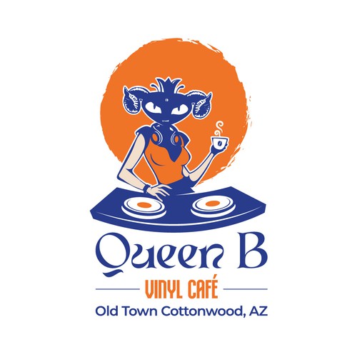 "Queen B Vinyl Café OTC" winning  by Mr.CreativeLogo
