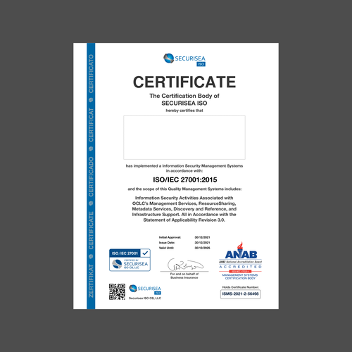 ISO Certificate Design Design by K-Art Lab