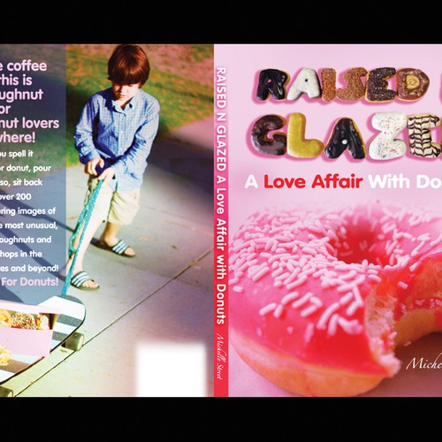 book or magazine cover for RAISED N GLAZED, a book about Donuts by Donut Wagon Press Design von cy1