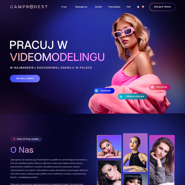 Design by Antons Collective titled "Video Modelling Agency Website (Figma)"