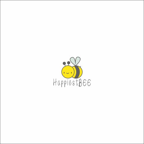 Design a cute, happy logo for Happiest Bee. Design by sasa spasojevic