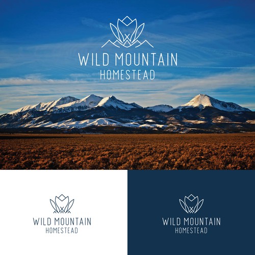 Artistic modern logo needed for a mountain-top flower farm. Diseño de Zolnya