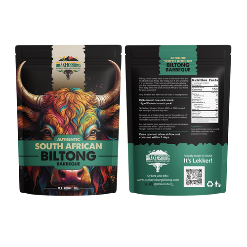 Hipster professional adventure biltong food packaging Design by syakuro
