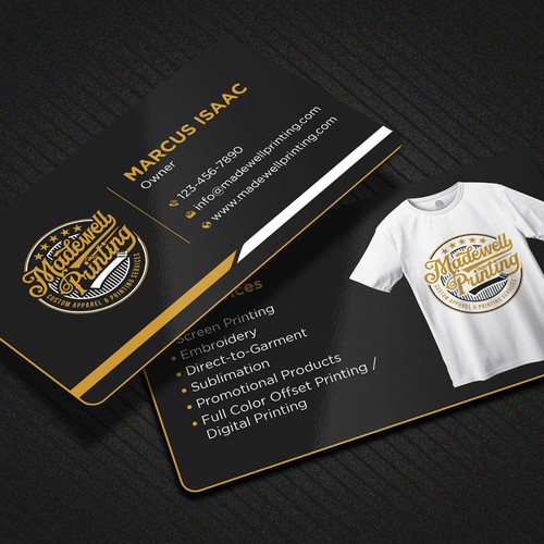 Business Card for a Custom Clothing/Product Business Design by Brandmaker artist