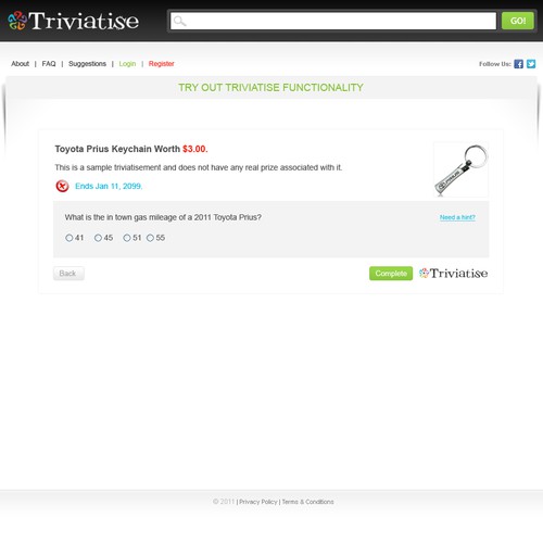 Create the next website design for Triviatise Réalisé par Liviug